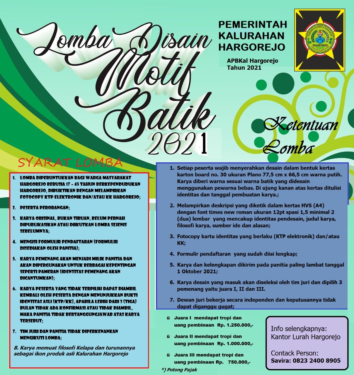 Lomba Design Motif Batik Kalurahan Hargorejo